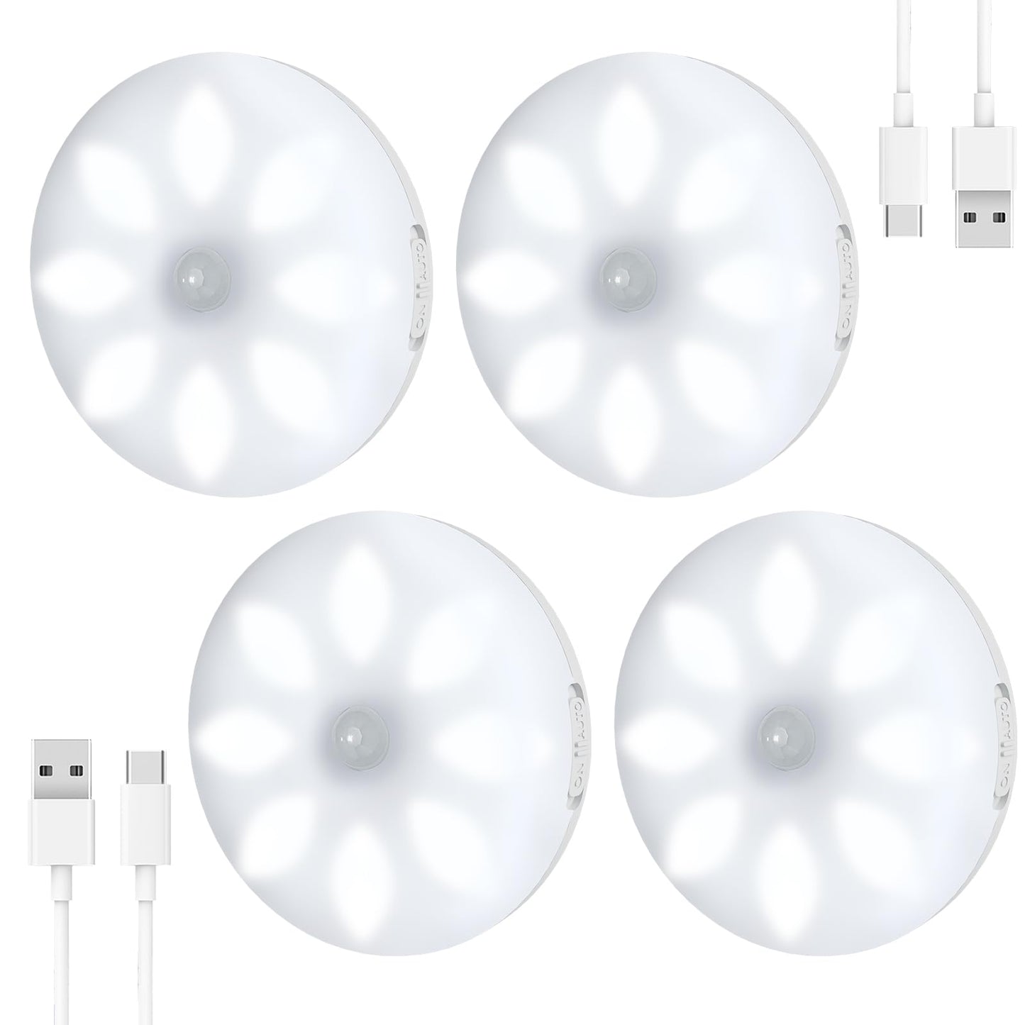 LED Lights Kitchen, 8 LED Wardrobe Light LED Strips USB Indoor Motion Sensor, Rechargeable Under Kitchen Cabinet Light Cabinet Stick Night Light Bar,Stairs, Corridor Packaging