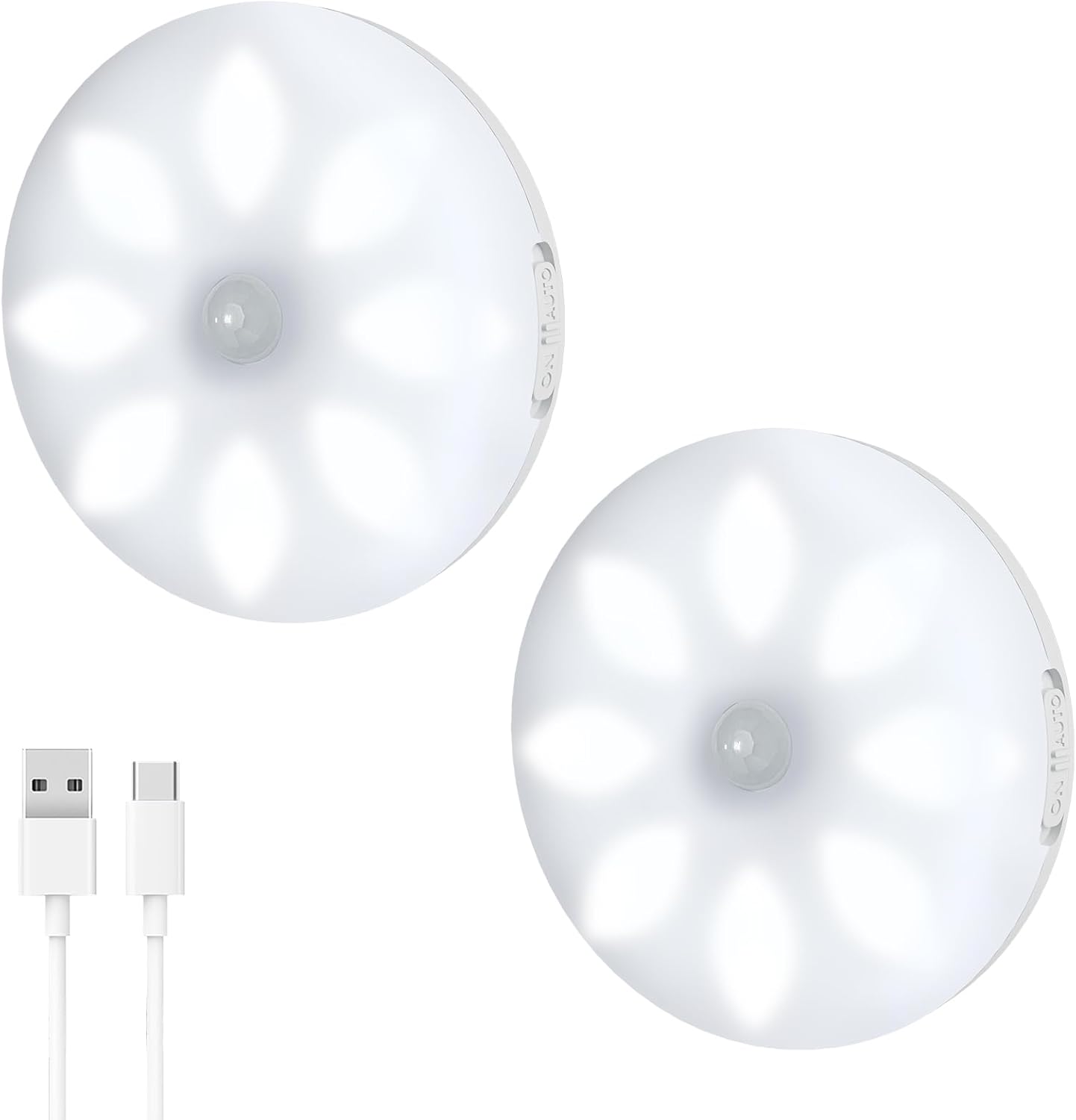 LED Lights Kitchen, 8 LED Wardrobe Light LED Strips USB Indoor Motion Sensor, Rechargeable Under Kitchen Cabinet Light Cabinet Stick Night Light Bar,Stairs, Corridor Packaging