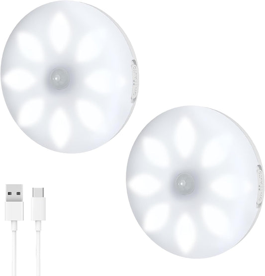 LED Lights Kitchen, 8 LED Wardrobe Light LED Strips USB Indoor Motion Sensor, Rechargeable Under Kitchen Cabinet Light Cabinet Stick Night Light Bar,Stairs, Corridor Packaging