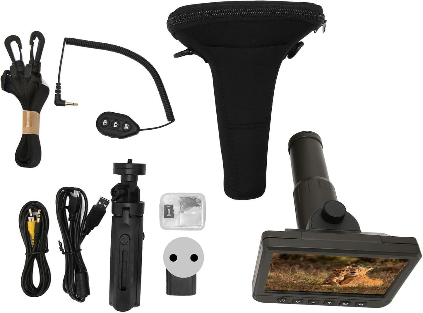 Digital Telescope Camera, 50X Magnification 1080P Video Digital Telescope with Camera, 5-Inch LCD Screen Video Photo Recorder for Hunting Outdoors ()