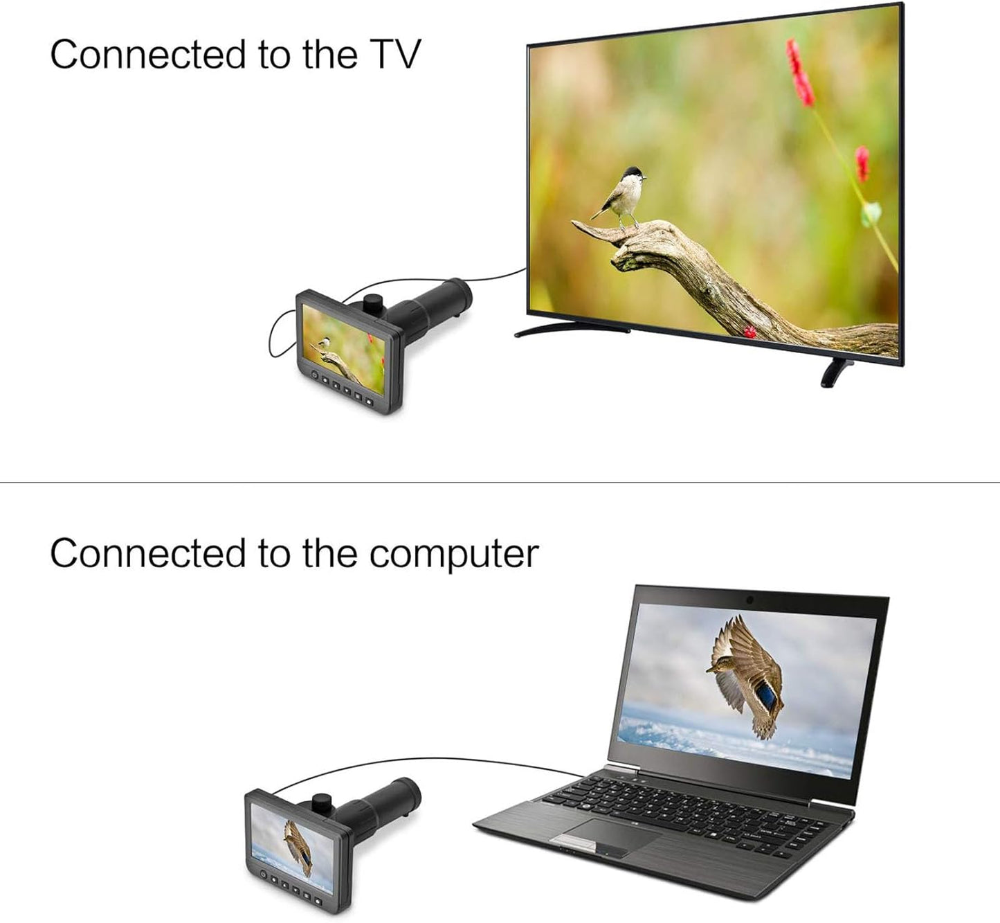 Digital Telescope Camera, 50X Magnification 1080P Video Digital Telescope with Camera, 5-Inch LCD Screen Video Photo Recorder for Hunting Outdoors ()